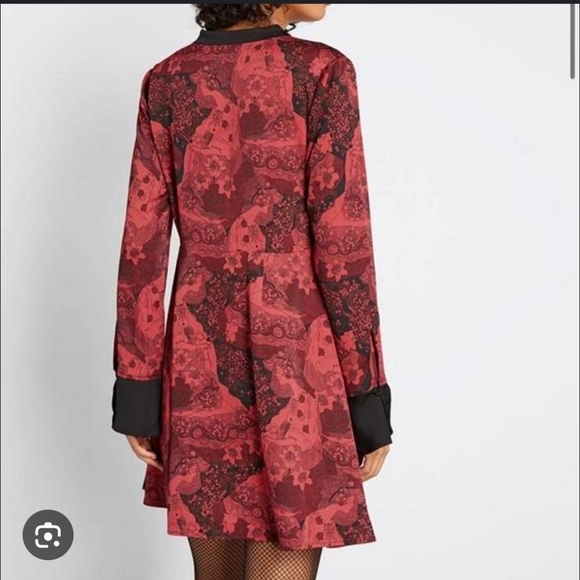 Modcloth Womens Plus Size Retro Dark Romance Asian Artsy A-line Dress. Size 14 - Picture 2 of 12